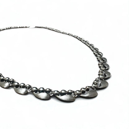 Vintage Silver Necklace Teardrop 2-Way Necklace/Bracelet, PT100 SV, Silver, Platinum