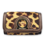 日本然リトテ-古着オンライン-Salvatore Ferragamo イタリア製 6連 ガンチーニ ハラコ キーケース レオパード柄 ブラウン AQ-221787-Salvatore Ferragamo Italy Made 6 Row Gancini Haraco Key Case Leopard Pattern Brown AQ-221787