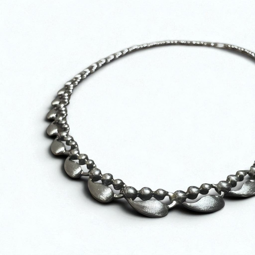 Vintage Silver Necklace ティアドロップ 2WAY ネックレス 2連 ブレスレット PT100 SV シルバー プラチナ