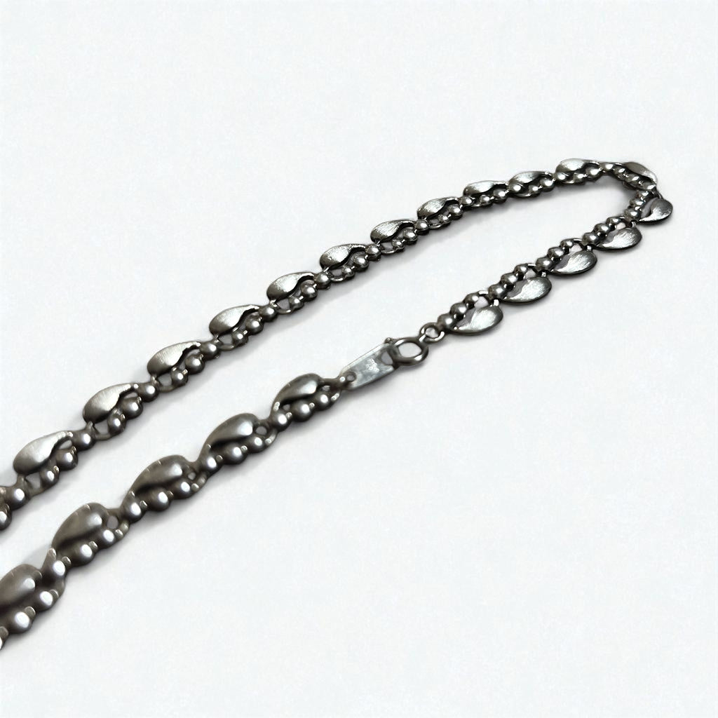 Vintage Silver Necklace ティアドロップ 2WAY ネックレス 2連 ブレスレット PT100 SV シルバー プラチナ