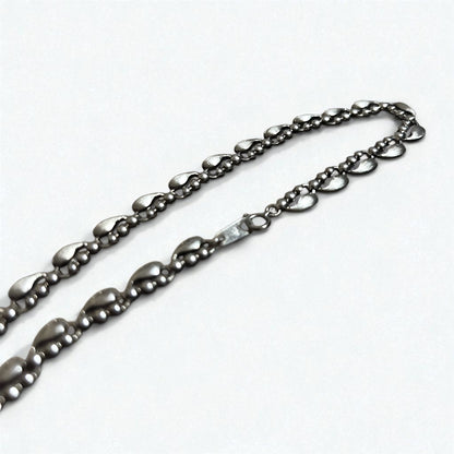 Vintage Silver Necklace Teardrop 2-Way Necklace/Bracelet, PT100 SV, Silver, Platinum