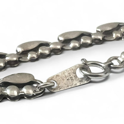 Vintage Silver Necklace Teardrop 2-Way Necklace/Bracelet, PT100 SV, Silver, Platinum