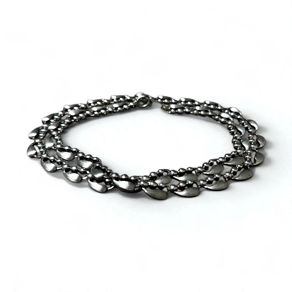 Vintage Silver Necklace ティアドロップ 2WAY ネックレス 2連 ブレスレット PT100 SV シルバー プラチナ
