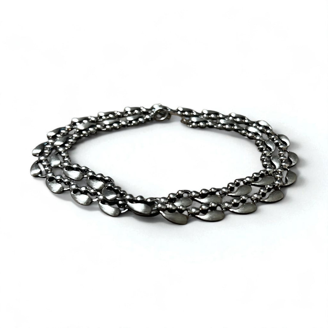 Vintage Silver Necklace ティアドロップ 2WAY ネックレス 2連 ブレスレット PT100 SV シルバー プラチナ