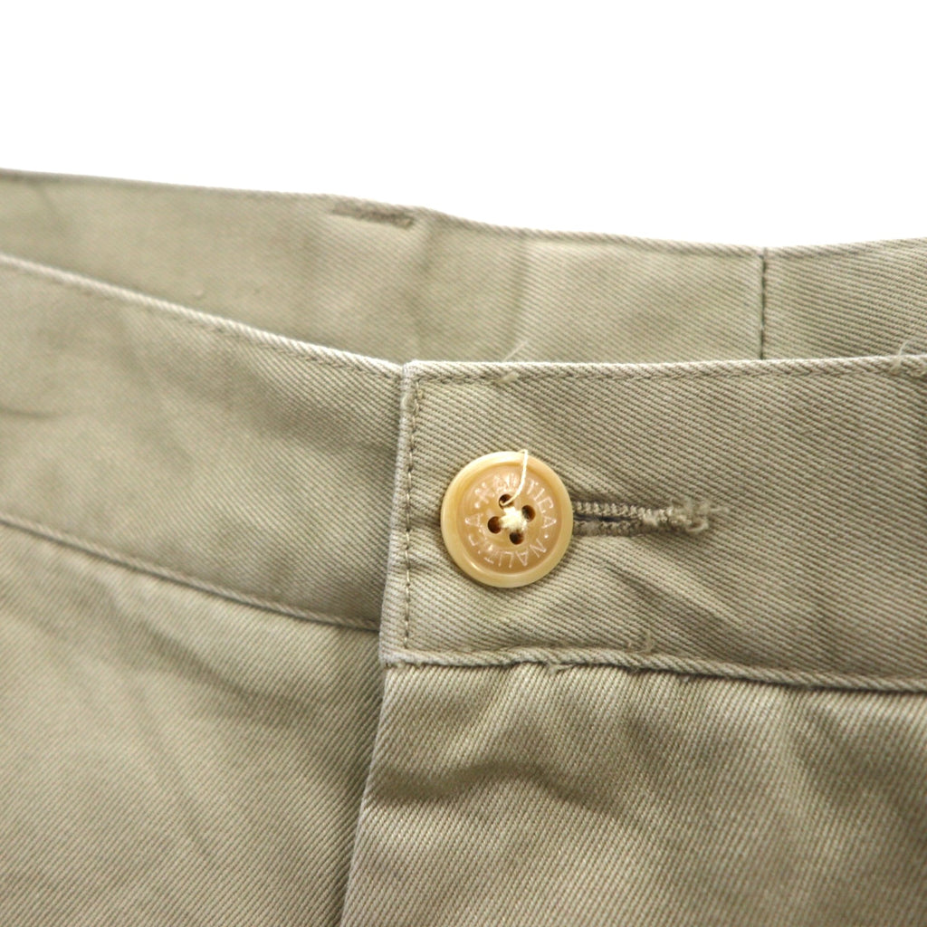 NAUTICA タック ワイド チノパンツ L ベージュ CLASSIC FIT コットン RIGGER