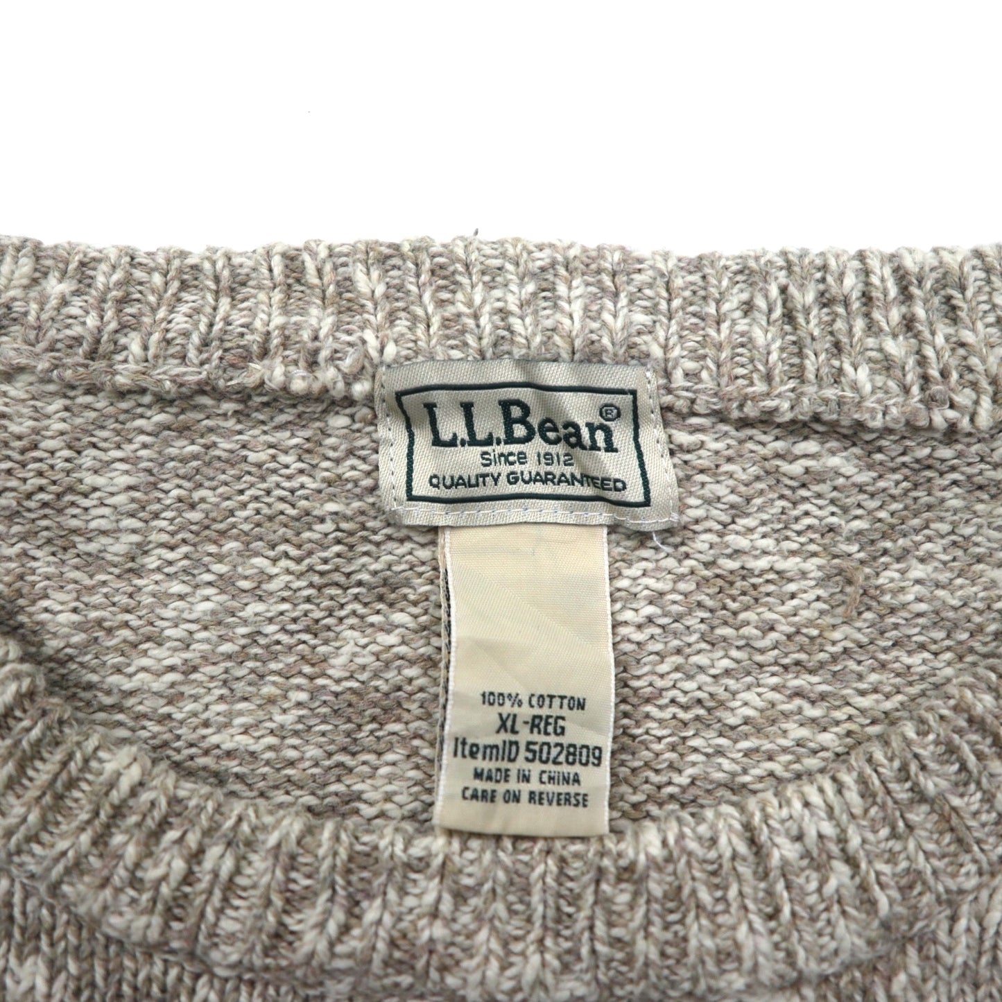 L.L.Bean クルーネック コットン ニット セーター XL ベージュ 502809