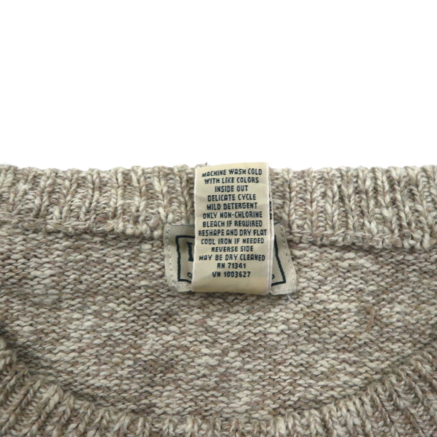 L.L.Bean クルーネック コットン ニット セーター XL ベージュ 502809