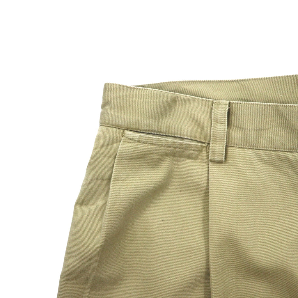 NAUTICA タック ワイド チノパンツ L ベージュ CLASSIC FIT コットン RIGGER