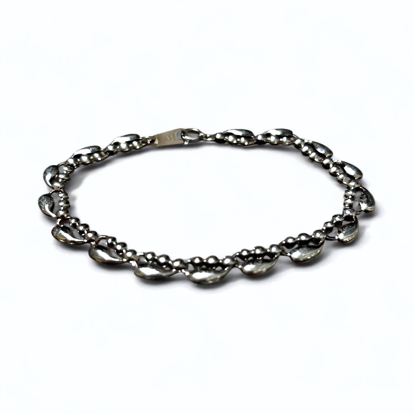 Vintage Silver Bracelet Teardrop Bracelet PT100 SV Platinum Silver