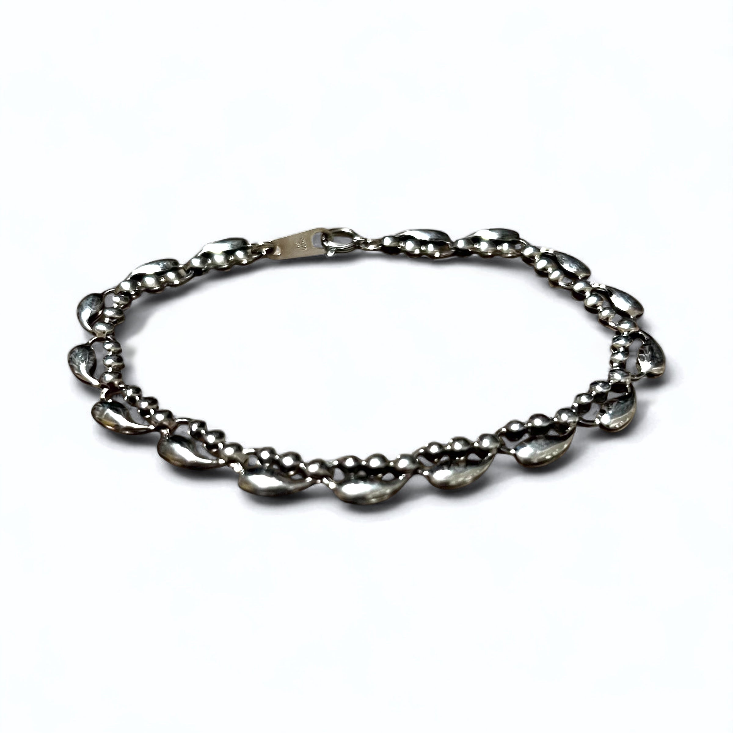 Vintage Silver Bracelet Teardrop Bracelet PT100 SV Platinum Silver