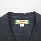 Tommy Bahama 半袖 オープンカラーシャツ 開襟 シルクシャツ M グレー シャドーチェック