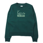 日本然リトテ-古着オンライン-karl kani jeans ドロップショルダー スウェット XS グリーン コットン クロップド丈-karl kani jeans drop shoulder Sweatshirt XS green cotton cropped length
