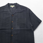 Tommy Bahama 半袖 オープンカラーシャツ 開襟 シルクシャツ M グレー シャドーチェック