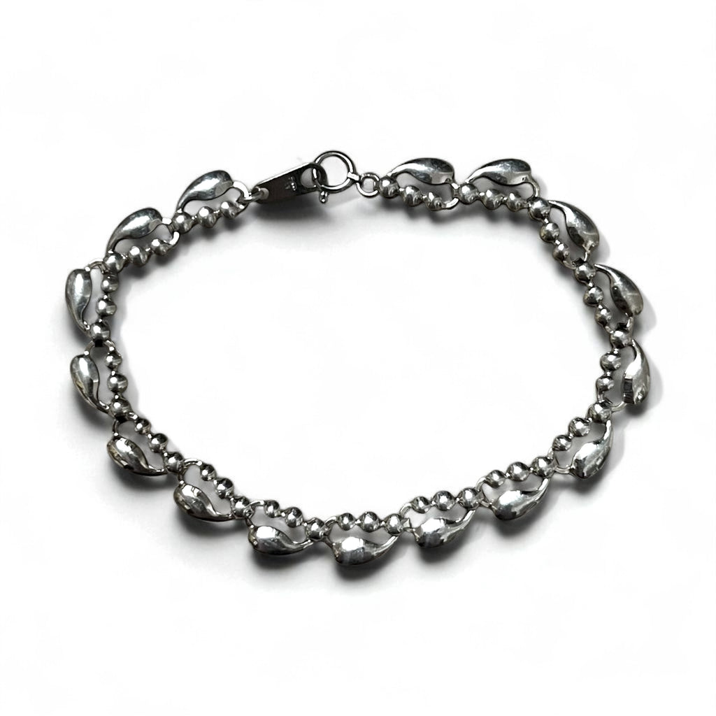 Vintage Silver Bracelet Teardrop Bracelet PT100 SV Platinum Silver