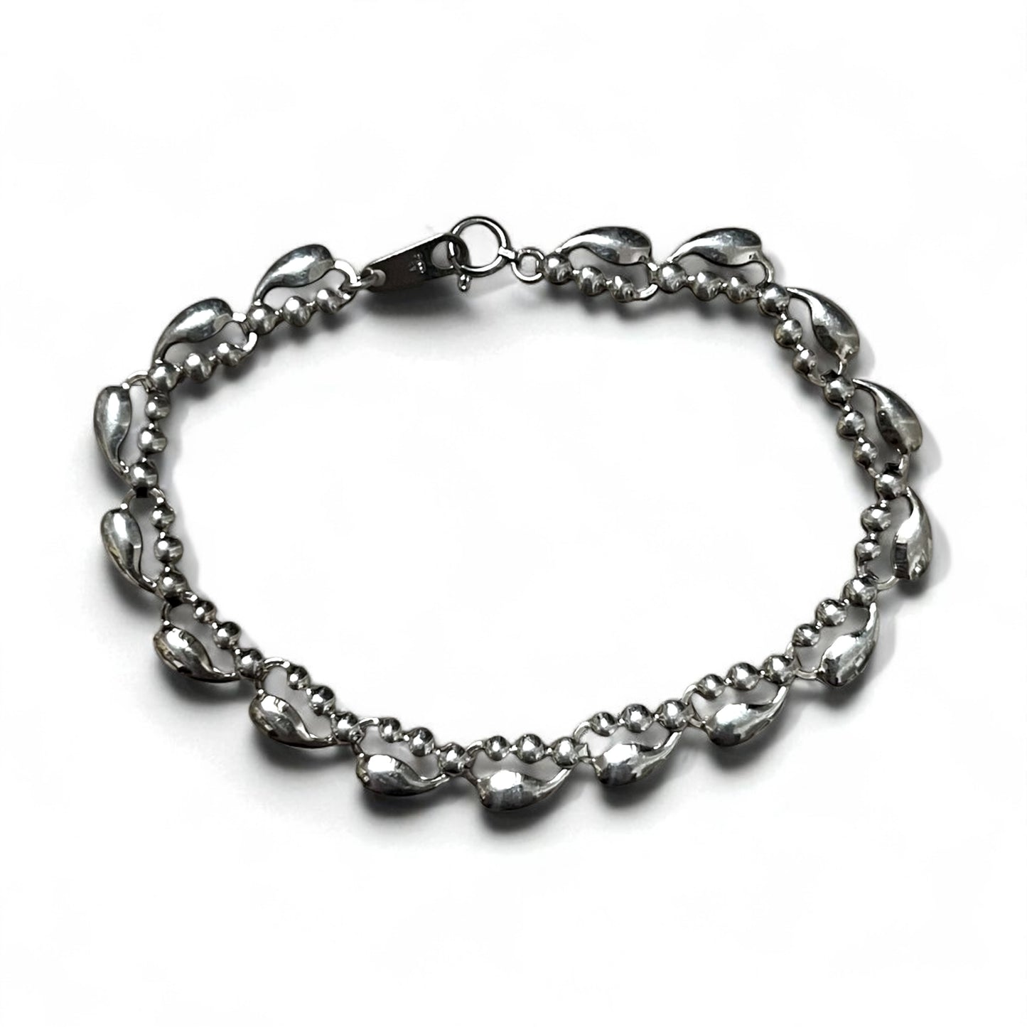 Vintage Silver Bracelet Teardrop Bracelet PT100 SV Platinum Silver