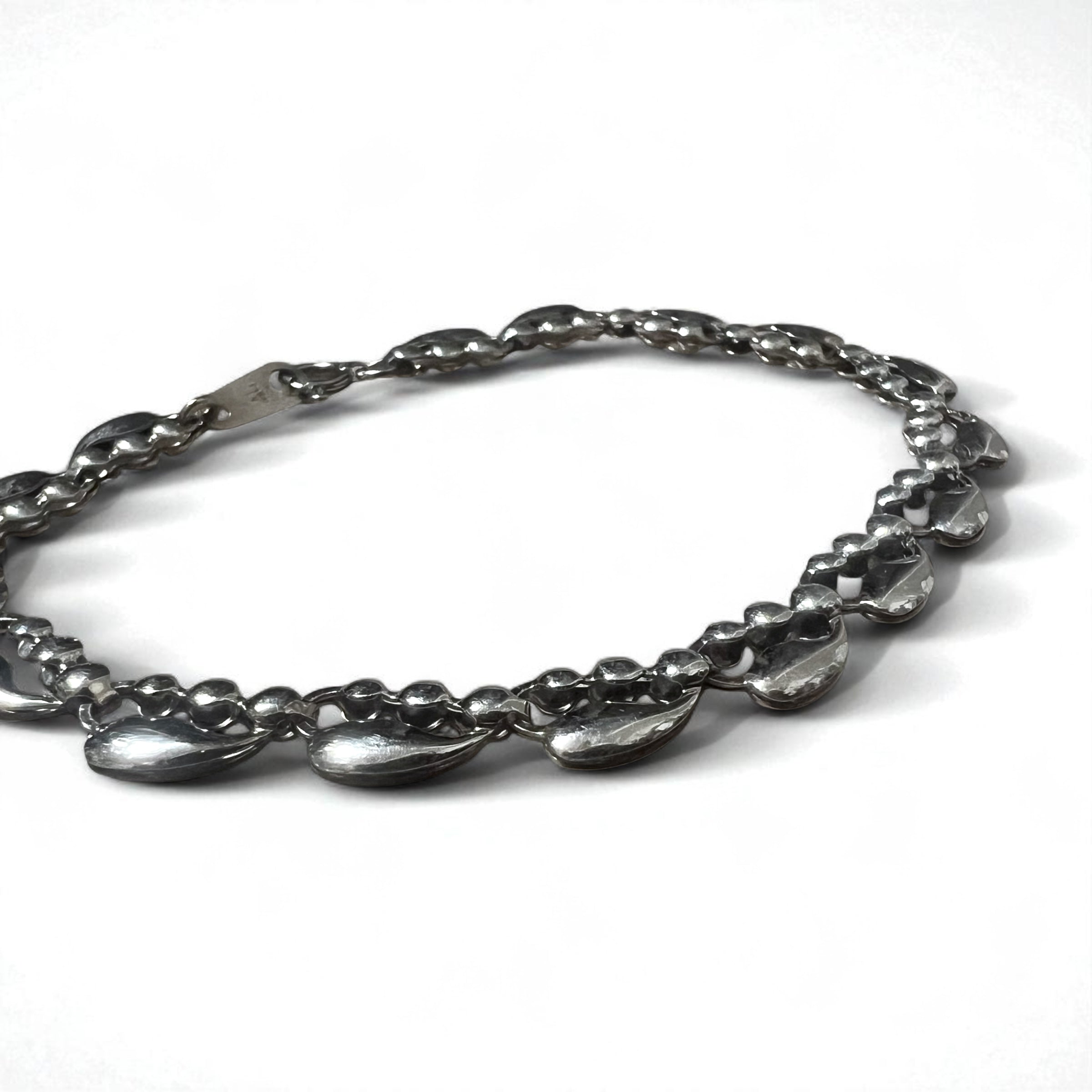 Vintage Silver Bracelet Teardrop Bracelet PT100 SV Platinum Silver