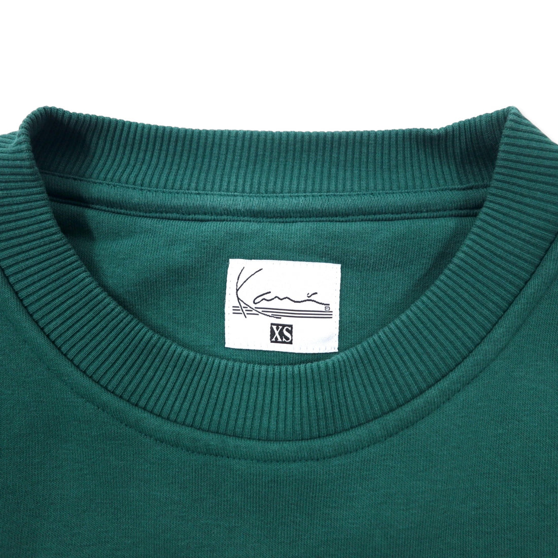 karl kani jeans drop shoulder sweatshirt XS green cotton cropped length