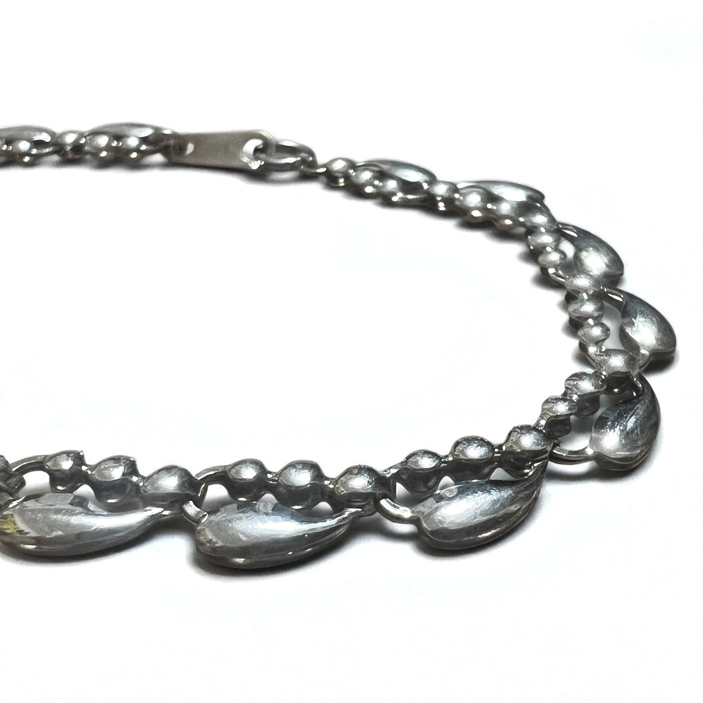 Vintage Silver Bracelet Teardrop Bracelet PT100 SV Platinum Silver