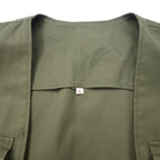Euro Vintage Euro Vintage Military Travel Vest XL Khaki Polyester Cotton MILITARY TRAVEL VEST