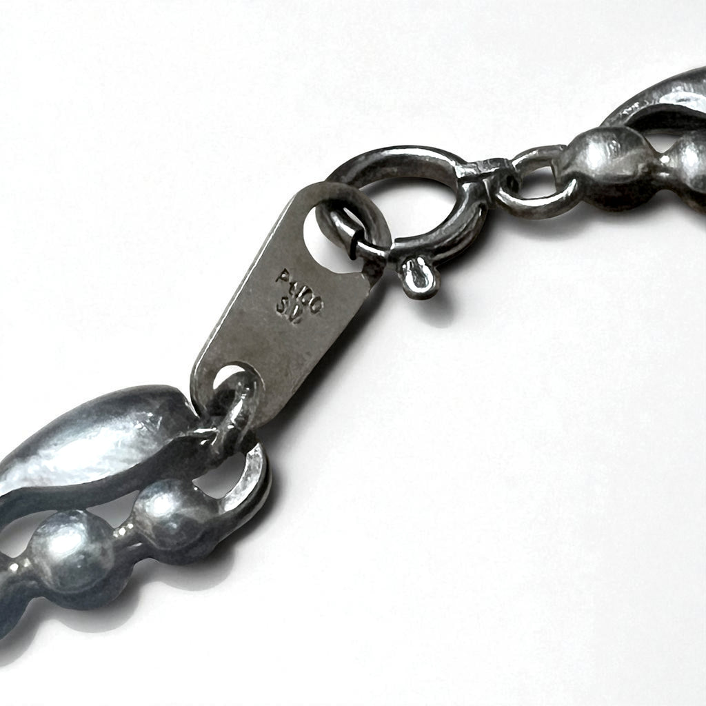 Vintage Silver Bracelet Teardrop Bracelet PT100 SV Platinum Silver