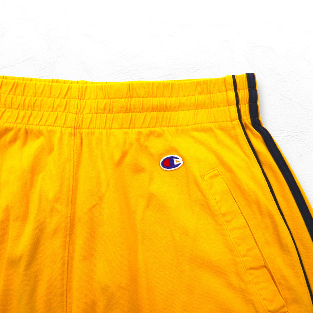 Champion 90s Easy Shorts, Half Pants, XL, Yellow, Blue Embroidered Tag, Basketball