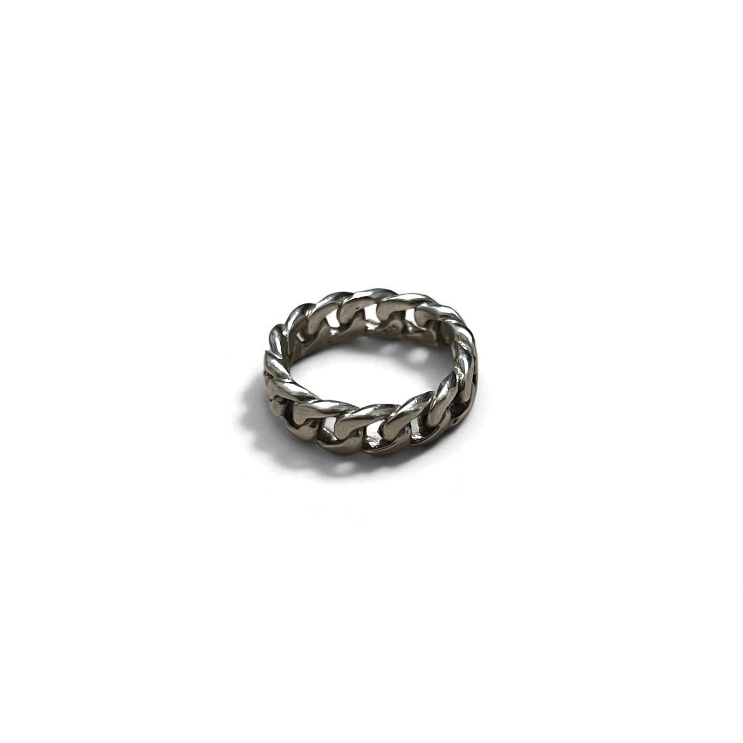 Vintage Silver Chain Ring, Kihei Chain Ring, Size 14, Silver 925
