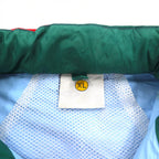 Vintage Euro Work Jacket ユーロワーク カラーブロック ナイロンジャケット XL ブルー フード収納式 ドローコード
