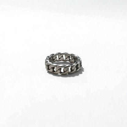 Vintage Silver Chain Ring, Kihei Chain Ring, Size 14, Silver 925
