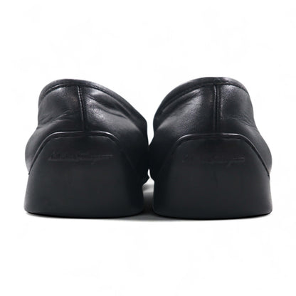 Salvatore Ferragamo ドライビングシューズ ローファー スリッポン 26cm ブラック レザー イタリア製