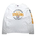 Majestic ロングスリーブTシャツ ロンT XL ホワイト 袖プリント NFL PITTSBURGH STEELERS ホンジュラス製