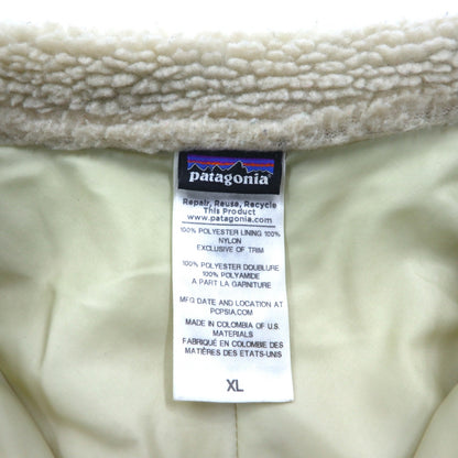 Patagonia レトロX Boys Retro-X Jacket ボア フリースジャケット M ナチュラル × グリーン ナイロン切替 65644