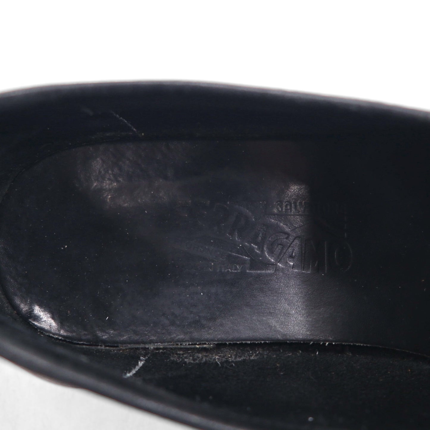 Salvatore Ferragamo ドライビングシューズ ローファー スリッポン 26cm ブラック レザー イタリア製