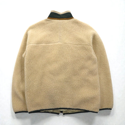 Patagonia レトロX Boys Retro-X Jacket ボア フリースジャケット M ナチュラル × グリーン ナイロン切替 65644