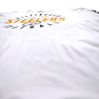 Majestic ロングスリーブTシャツ ロンT XL ホワイト 袖プリント NFL PITTSBURGH STEELERS ホンジュラス製