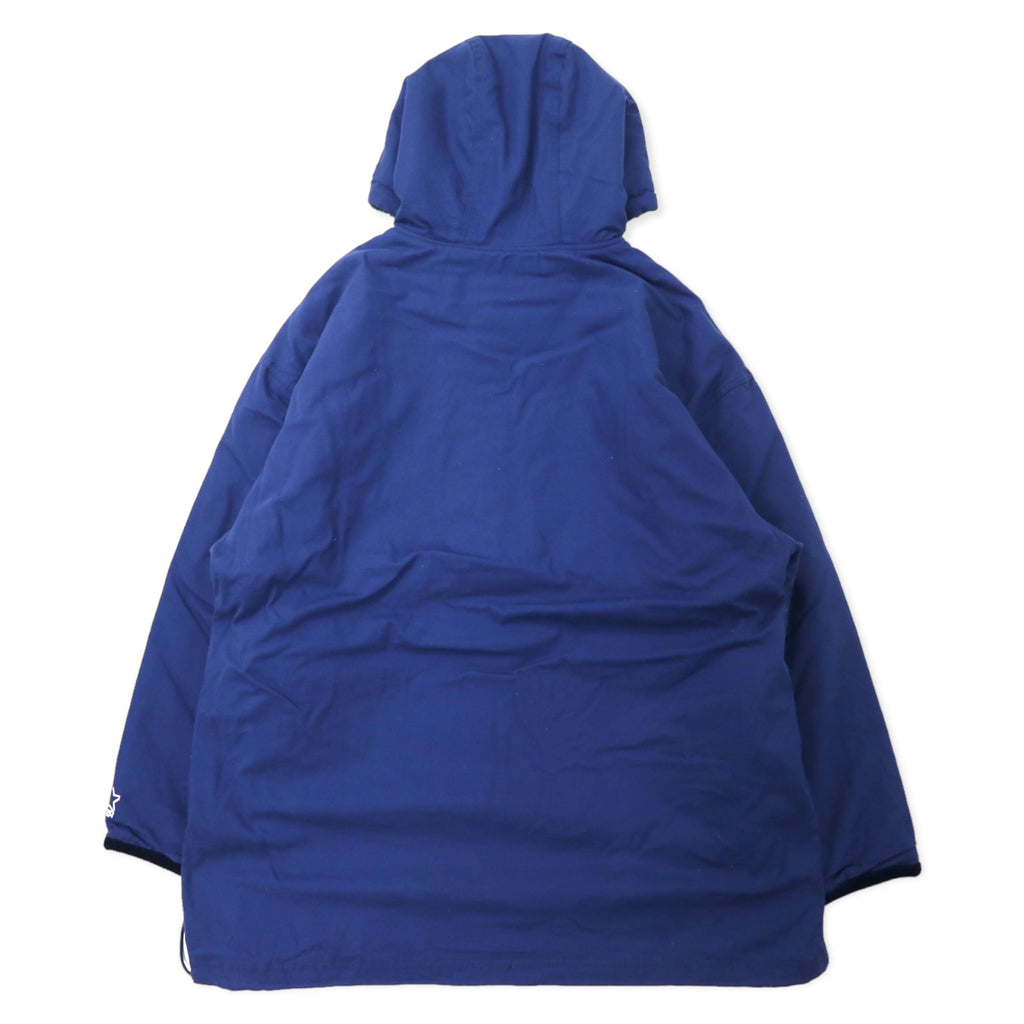 STARTER 90's Half Zip Anorak Parka XL Navy Cotton Boa Liner Big Size