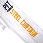 Majestic ロングスリーブTシャツ ロンT XL ホワイト 袖プリント NFL PITTSBURGH STEELERS ホンジュラス製