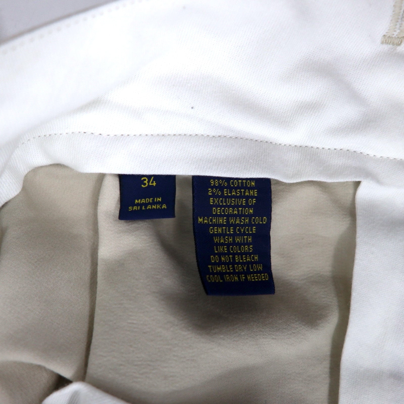 POLO GOLF RALPH LAUREN Polo Chino Shorts, Size 34, Beige, Cotton Stretch, COTTON TWILL WITH STRETCH