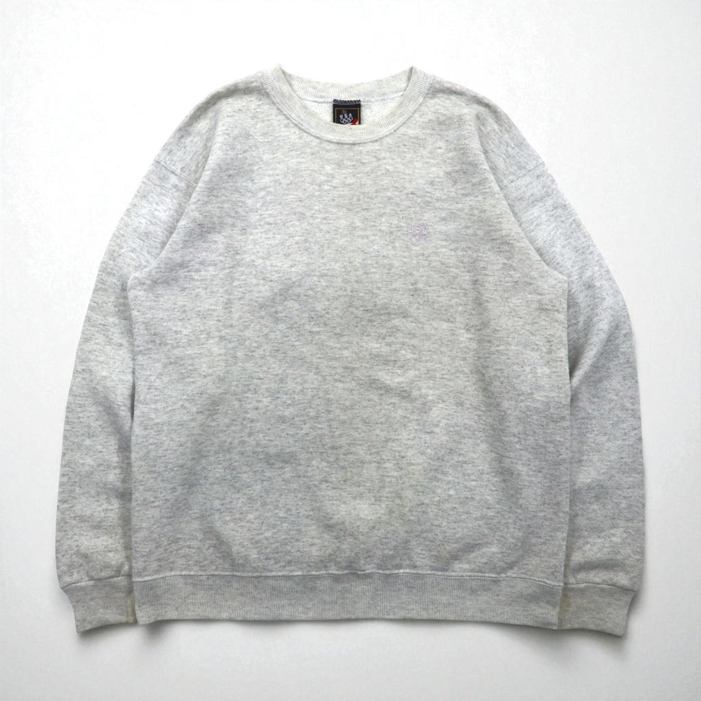 JC PENNEY 90年代 USA製 クルーネック スウェット L グレー 無地 USAオリンピック ワンポイント刺繍
