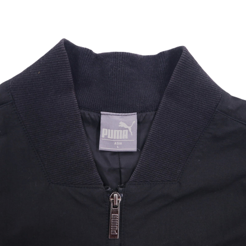 PUMA Woven Jacket Windbreaker L Black Nylon Logo 581075