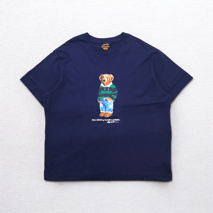 POLO RALPH LAUREN Polo Bear T-shirt 2XL Navy Cotton POLO BEAR Big size