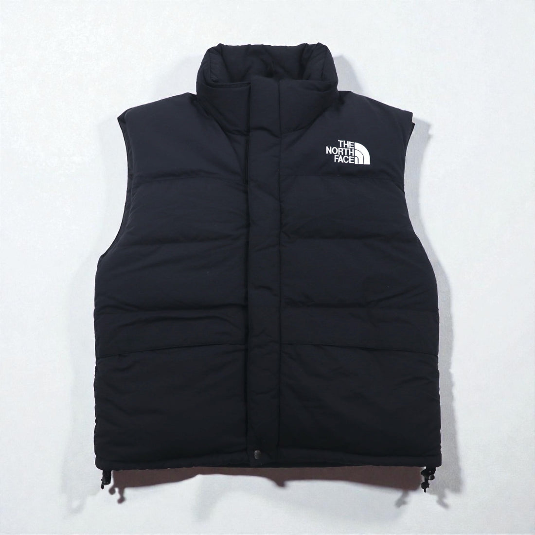 THE NORTH FACE ヌプシ グースダウン ベスト M ブラック ナイロン フード収納 ドローコード