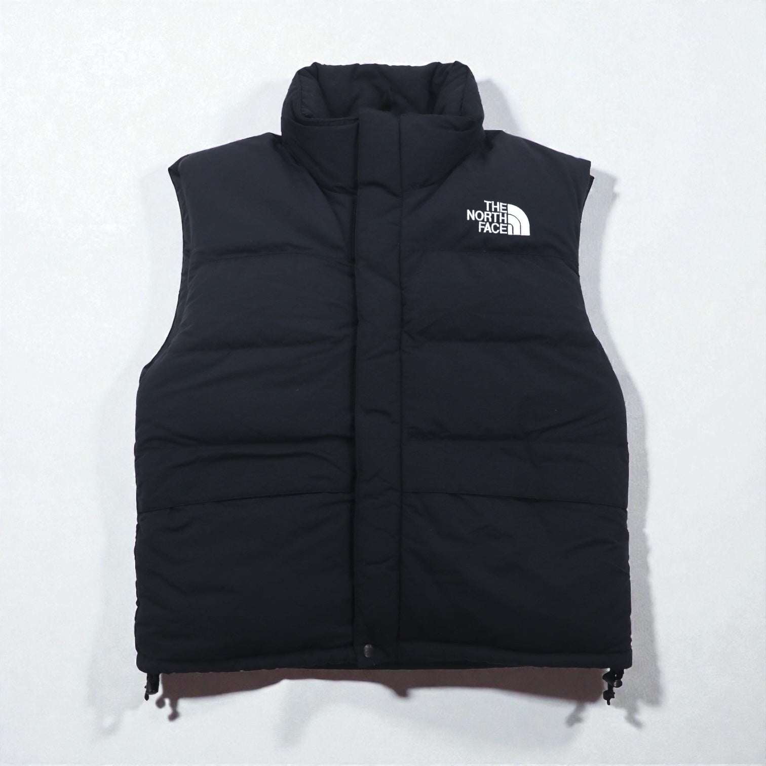 THE NORTH FACE ヌプシ グースダウン ベスト M ブラック ナイロン フード収納 ドローコード