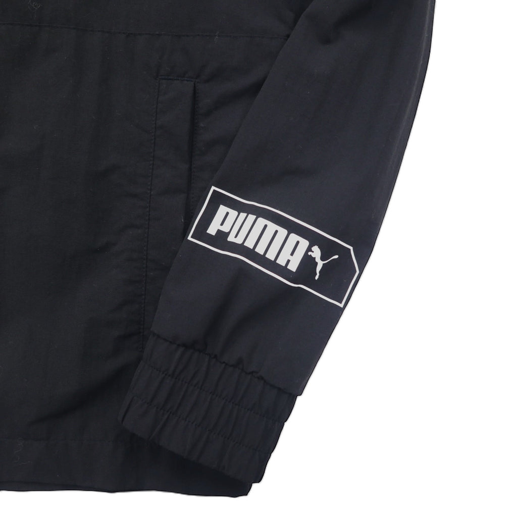 PUMA Woven Jacket Windbreaker L Black Nylon Logo 581075