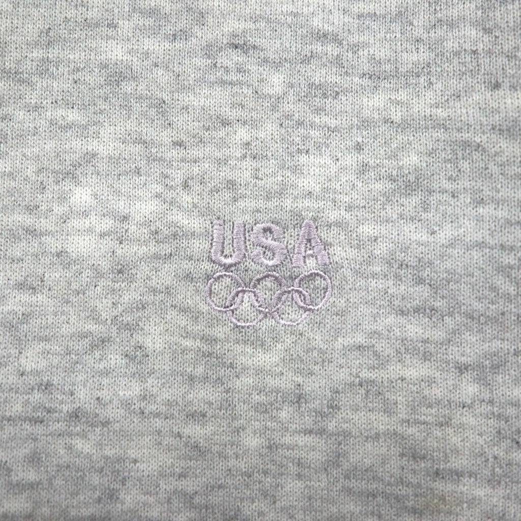 JC PENNEY 90s USA Made Crew Neck Sweatshirt, Size L, Gray, Solid Color, USA Olympic Logo Embroidery