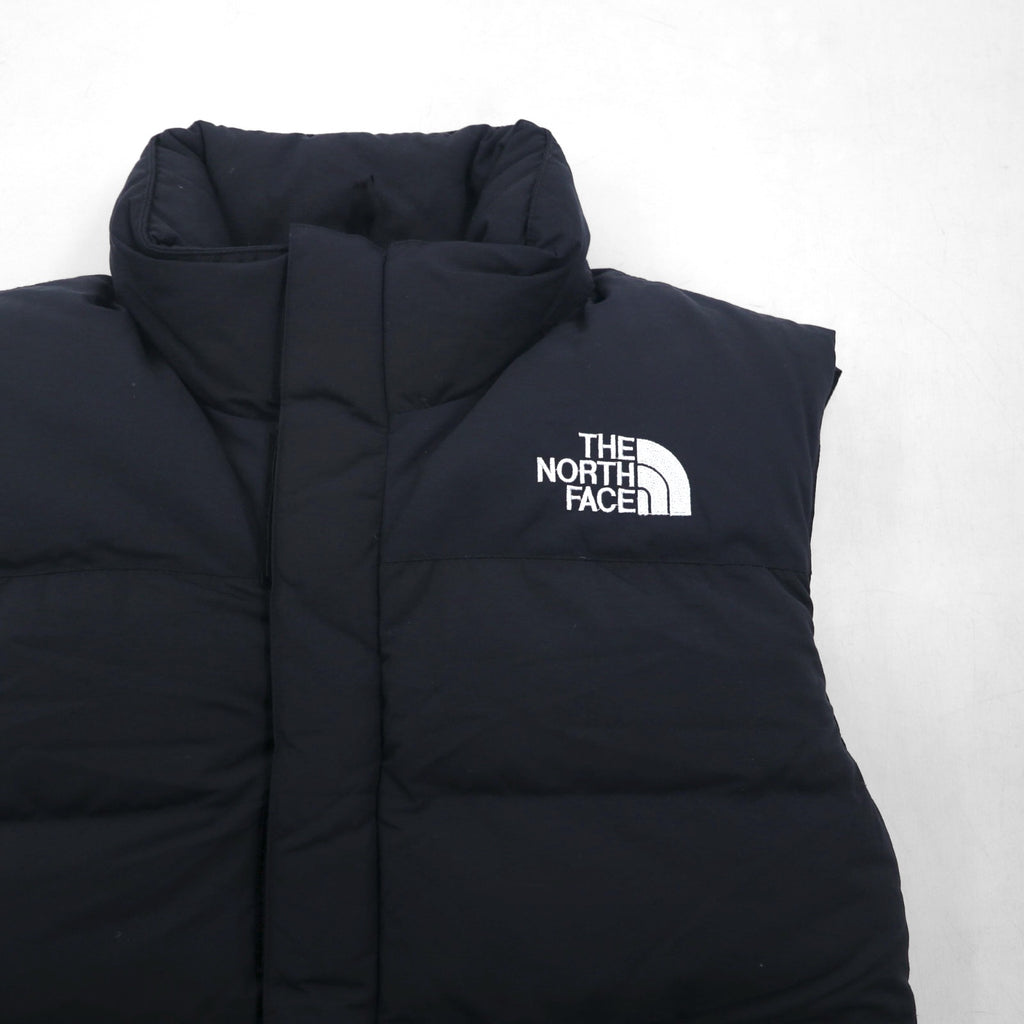 THE NORTH FACE ヌプシ グースダウン ベスト M ブラック ナイロン フード収納 ドローコード
