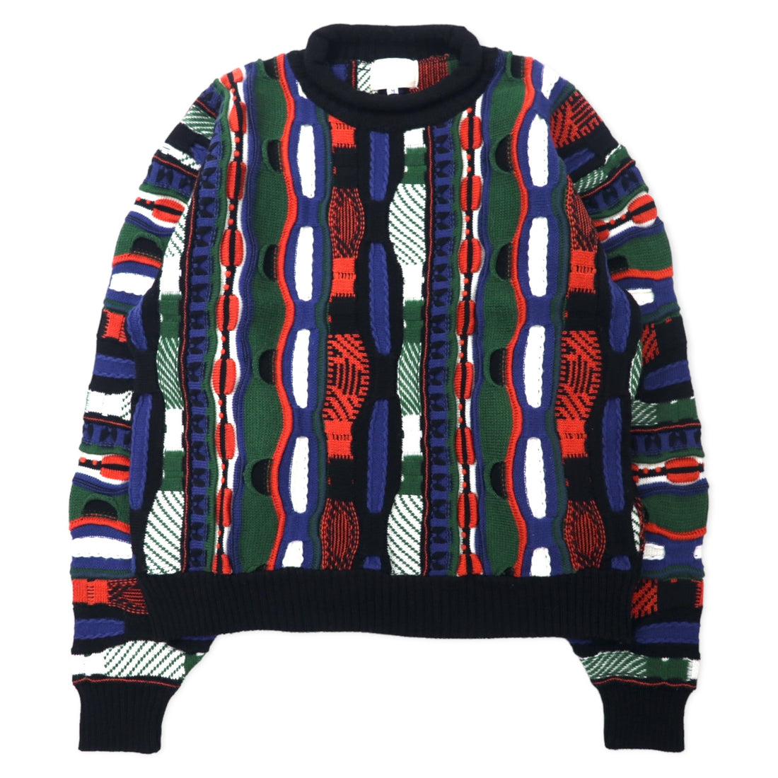 日本然リトテ-古着オンライン-REGA SALINAS 90年代 3Dニット セーター M マルチカラー アクリル 日本製-REGA SALINAS 90s 3D Knit Sweater M Multi Color Acrylic Japan Made