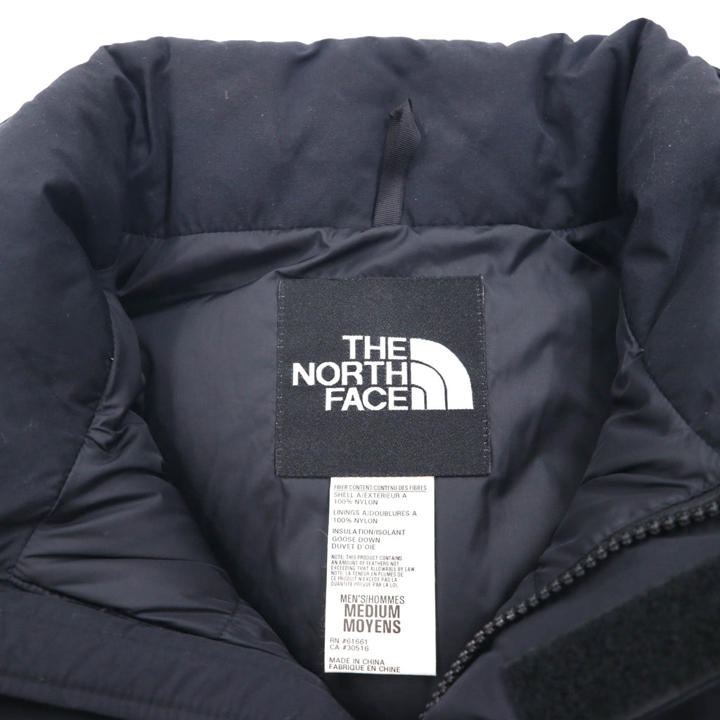 THE NORTH FACE ヌプシ グースダウン ベスト M ブラック ナイロン フード収納 ドローコード