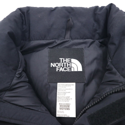 THE NORTH FACE ヌプシ グースダウン ベスト M ブラック ナイロン フード収納 ドローコード