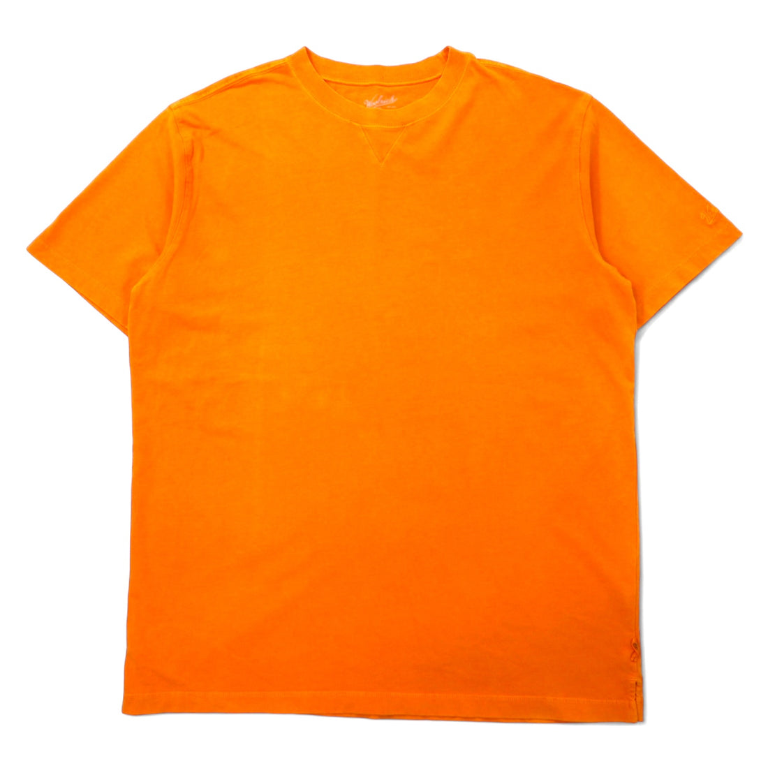 日本然リトテ-古着オンライン-Woolrich ヘビーウェイト Tシャツ XL オレンジ コットン 前V ビッグサイズ-Woolrich Heavyweight T-Shirt XL Orange Cotton Front V Big Size