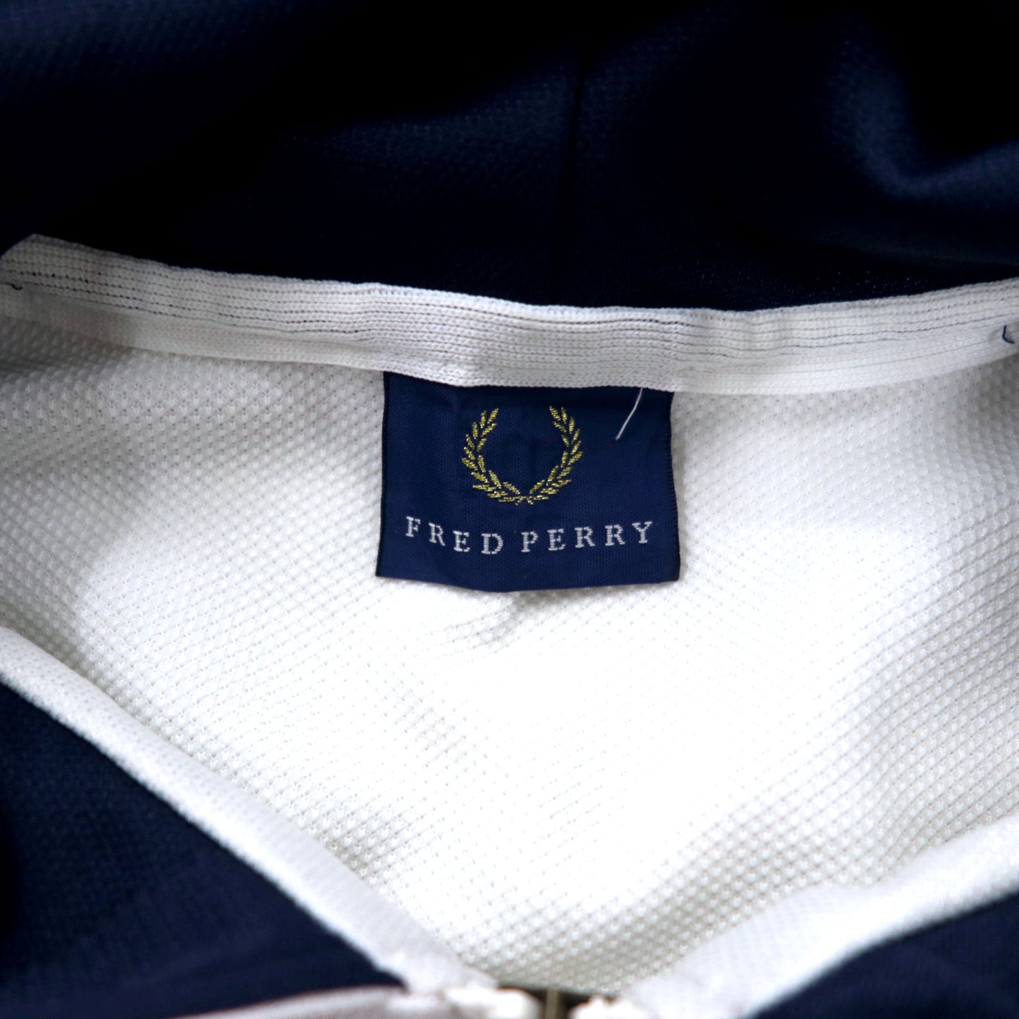 FRED PERRY 80年代 トラックジャケット ジャージ XL ホワイト ポリエステル ロゴ刺繍 ビッグサイズ 日本製
